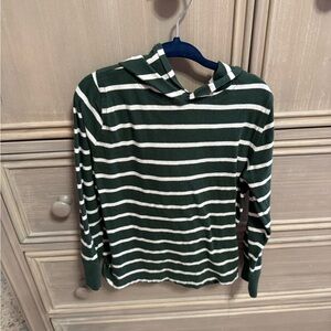 Crewcuts Green and White Striped Hoodie